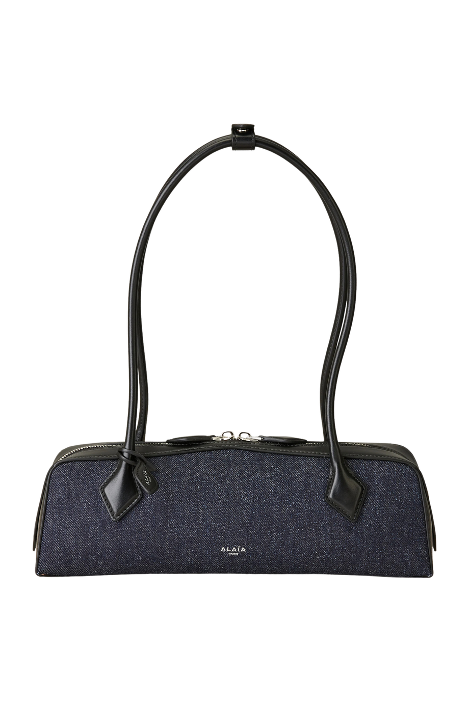 Le Teckel Omuz Çantası, Denim Kumaş ve Deri, Fermuarlı, Kart Gözlü, Şık Tasarım