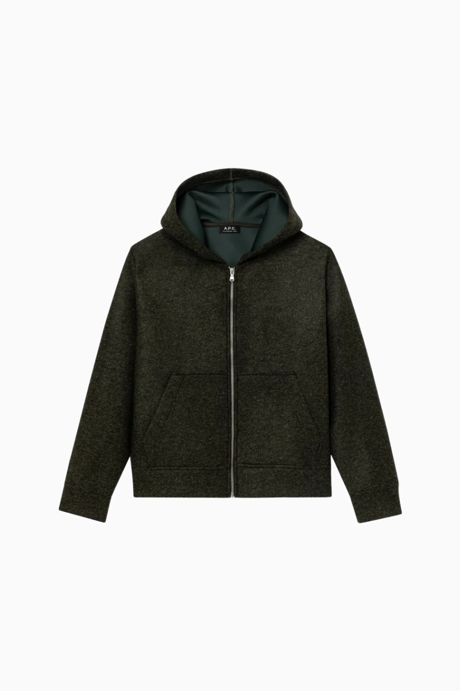 Alvin Unisex Koyu Yeşil Lüks Neopren Kapüşonlu