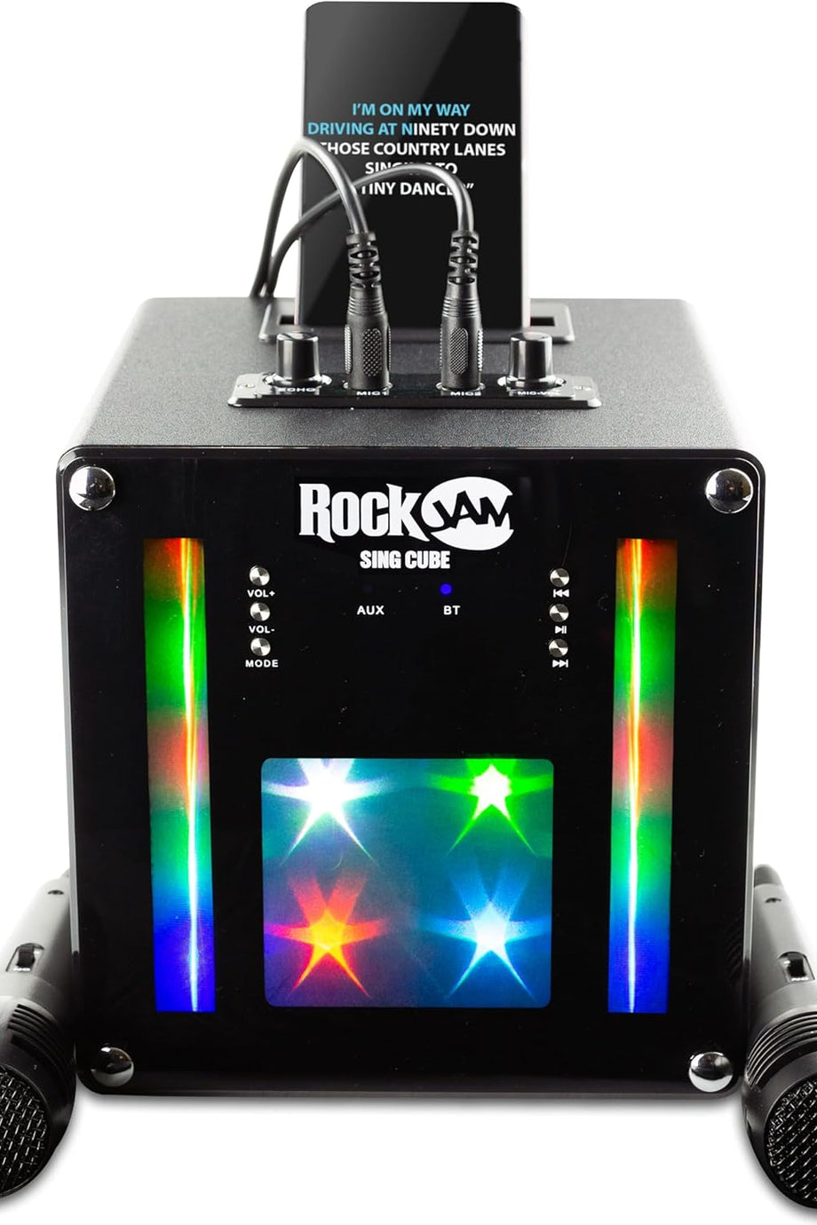 5 Watt Bluetooth Karaoke Makinesi ,İkili Mikrofon, Ses Değiştirme Efekti ve LED Işıklı