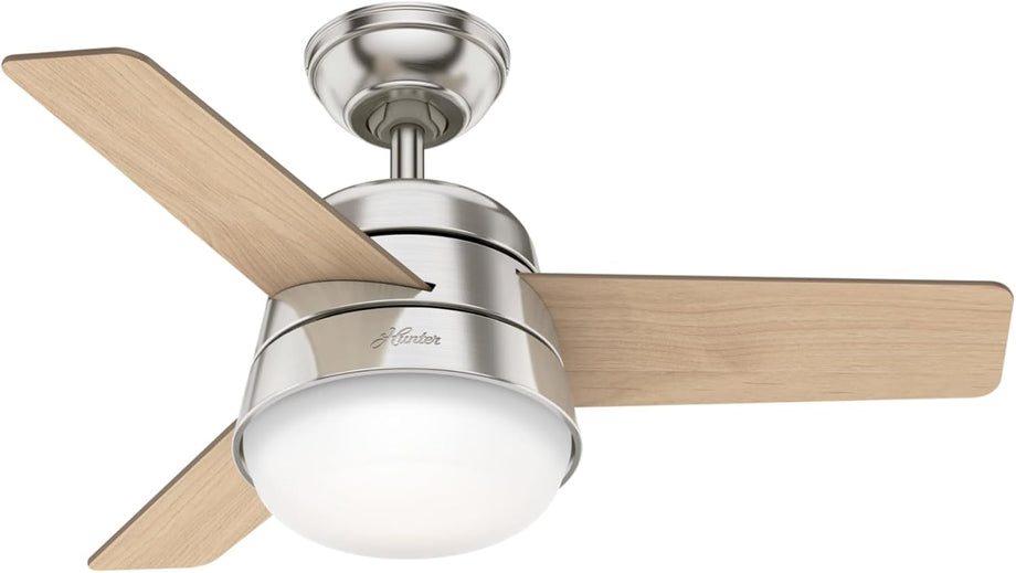 Vantilatör Finley 91 cm Aydınlatma Uzaktan Kumandalı İç Tavan Vantilatörü Fırçalanmış Nikel Gövde