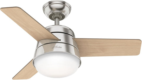 Vantilatör Finley 91 cm Aydınlatma Uzaktan Kumandalı İç Tavan Vantilatörü Fırçalanmış Nikel Gövde