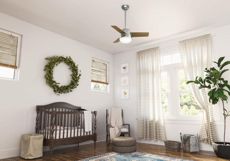 Vantilatör Finley 91 cm Aydınlatma Uzaktan Kumandalı İç Tavan Vantilatörü Fırçalanmış Nikel Gövde