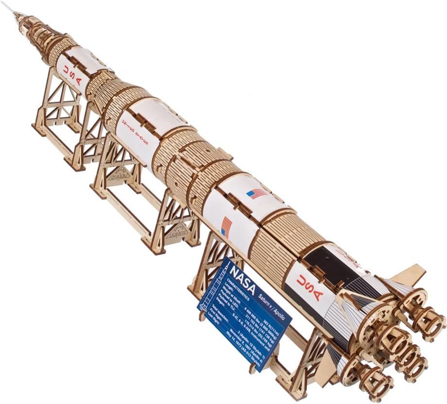 Saturn V Model Roket Seti ,Yetişkinler İçin 3D Ahşap Bulmaca ,Ahşap Roket Uzay Gemisi Modeli