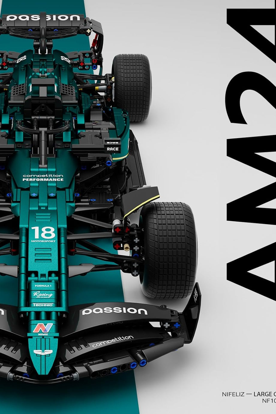 AM24 Formula Yarış Arabası Model Kiti, 1:8 Ölçekli Teknik Yarış Arabası