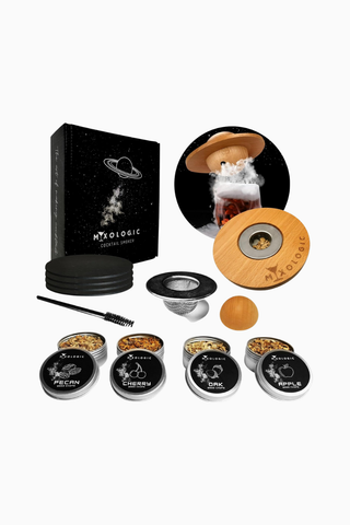 Kokteyl Tütsüleme Seti, 4 Aromalı Odun, Cam Kapaklı Duman İnfüzörü