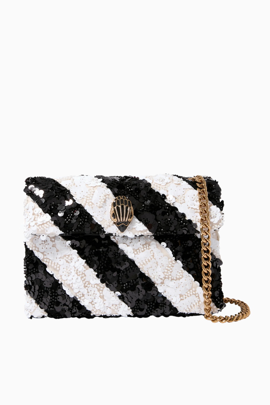 Sequins Medium Kensington Bag, Lüks Payetli ve Deri Çanta