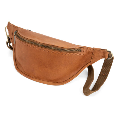 Kai XL Vintage Deri Bel Çantası, Unisex Fanny Pack, Suya Dayanıklı, Kahverengi