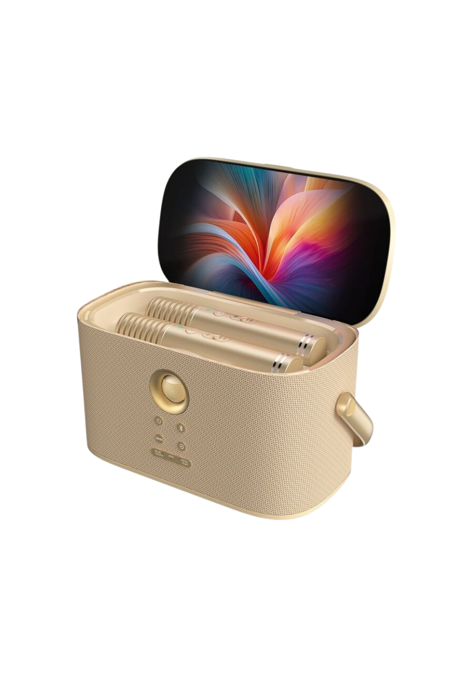 Shell S2 Altın Taşınabilir Karaoke Makinesi 140W Çift Mikrofonlu, Bluetooth