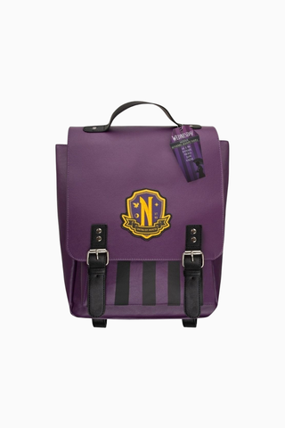 Wednesday Nevermore Academy Mor Çizgili Okul Sırt Çantası