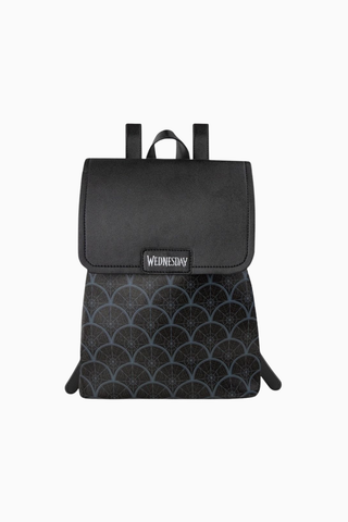 Wednesday Thing Siyah Flat Lid Sanatsal Tasarım Sırt Çantası