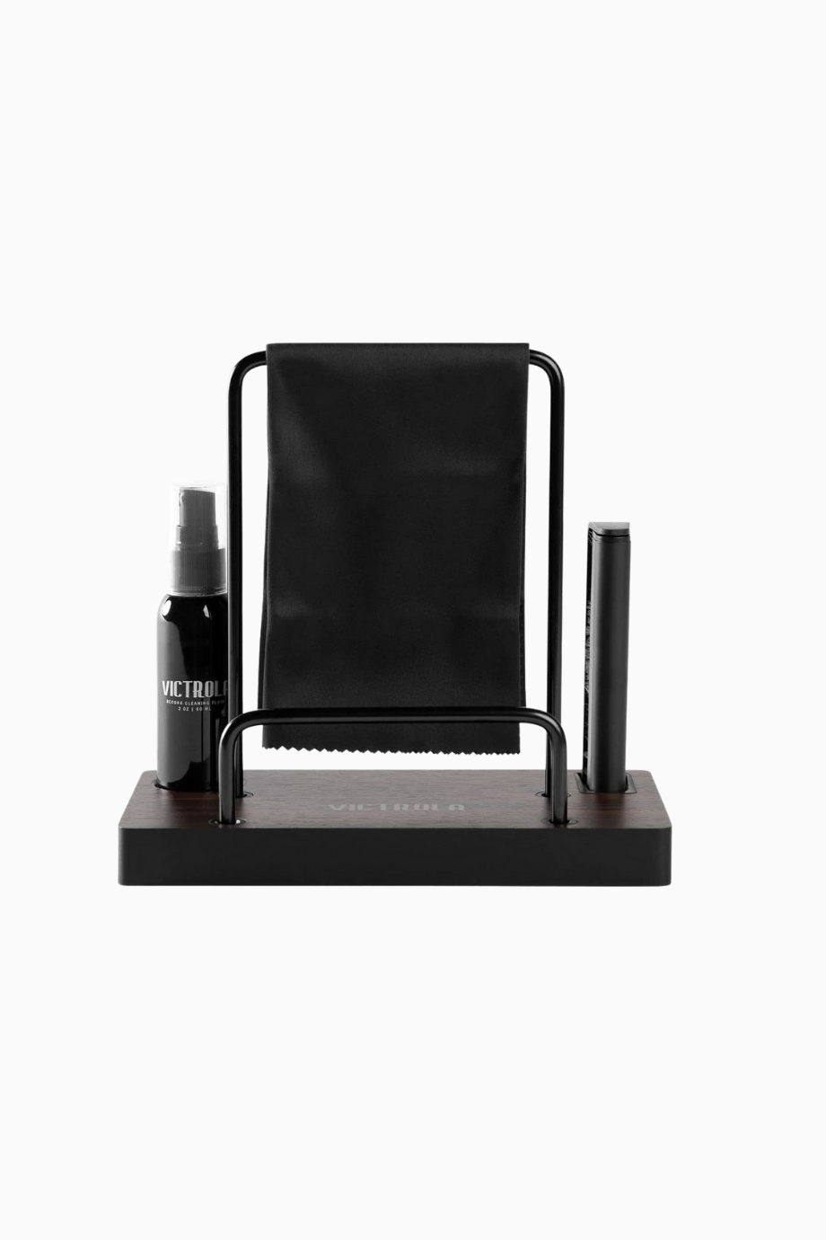 VA-55 Espresso Plak Temizleme Seti ve Stand Ahşap Metal Tasarım