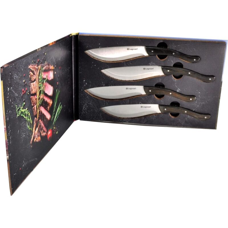 Tomahawk Biftek Bıçağı Seti, 4 Parça Koyu Saplı Paslanmaz Çelik Bıçak Seti