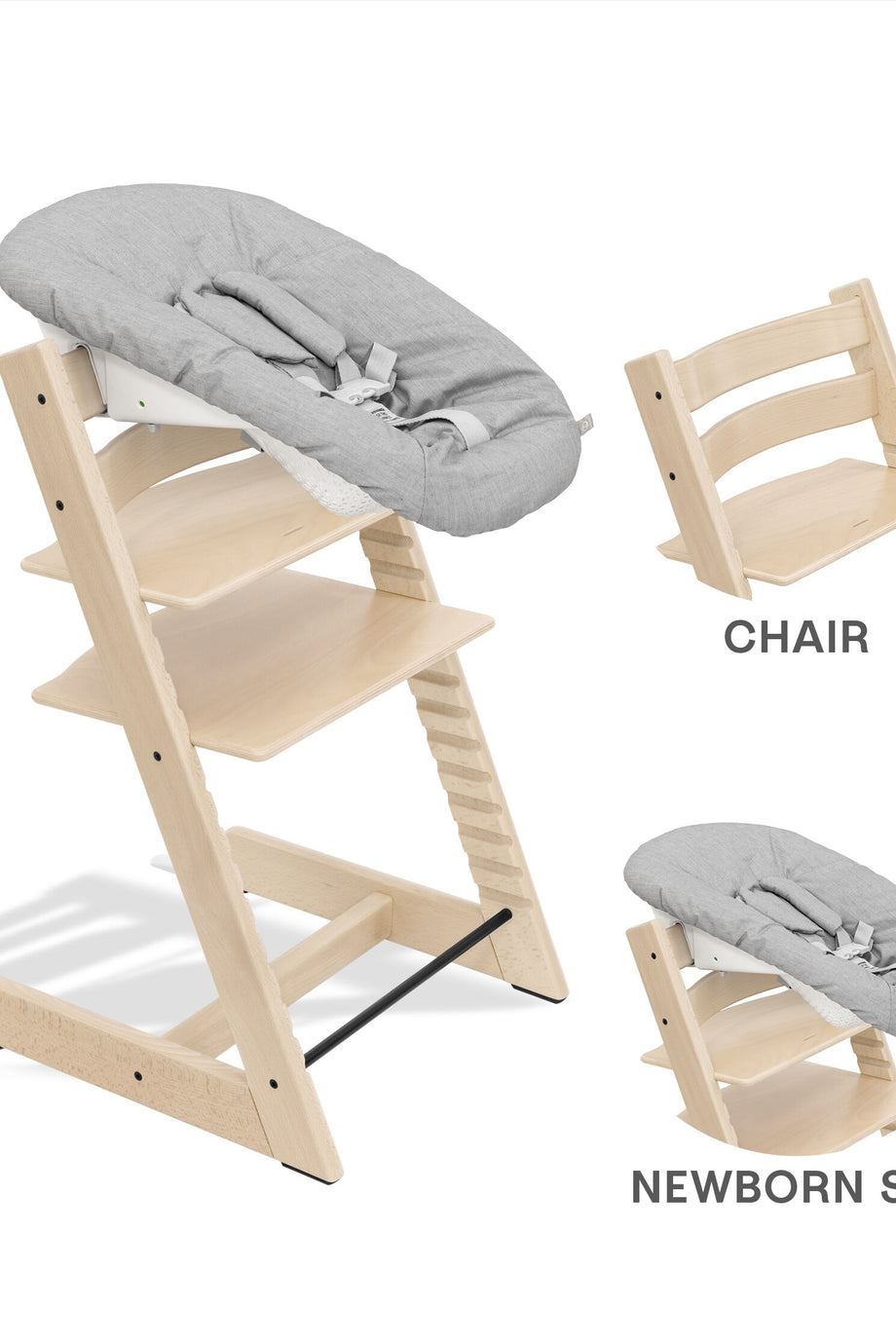 Tripp Trapp® Yenidoğan Seti + Sandalye, Doğumdan İtibaren Kullanım, 5 Noktalı Emniyet Kemeri