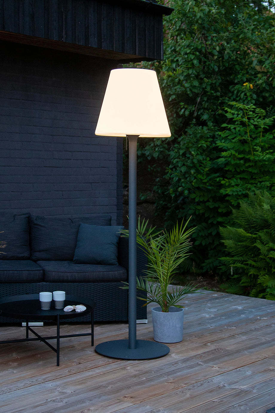 GARDENLIGHT KRETA Dış Mekan Ayaklı Lamba 184 cm, E27 Duy, 5 m Kablo, Siyah/Beyaz
