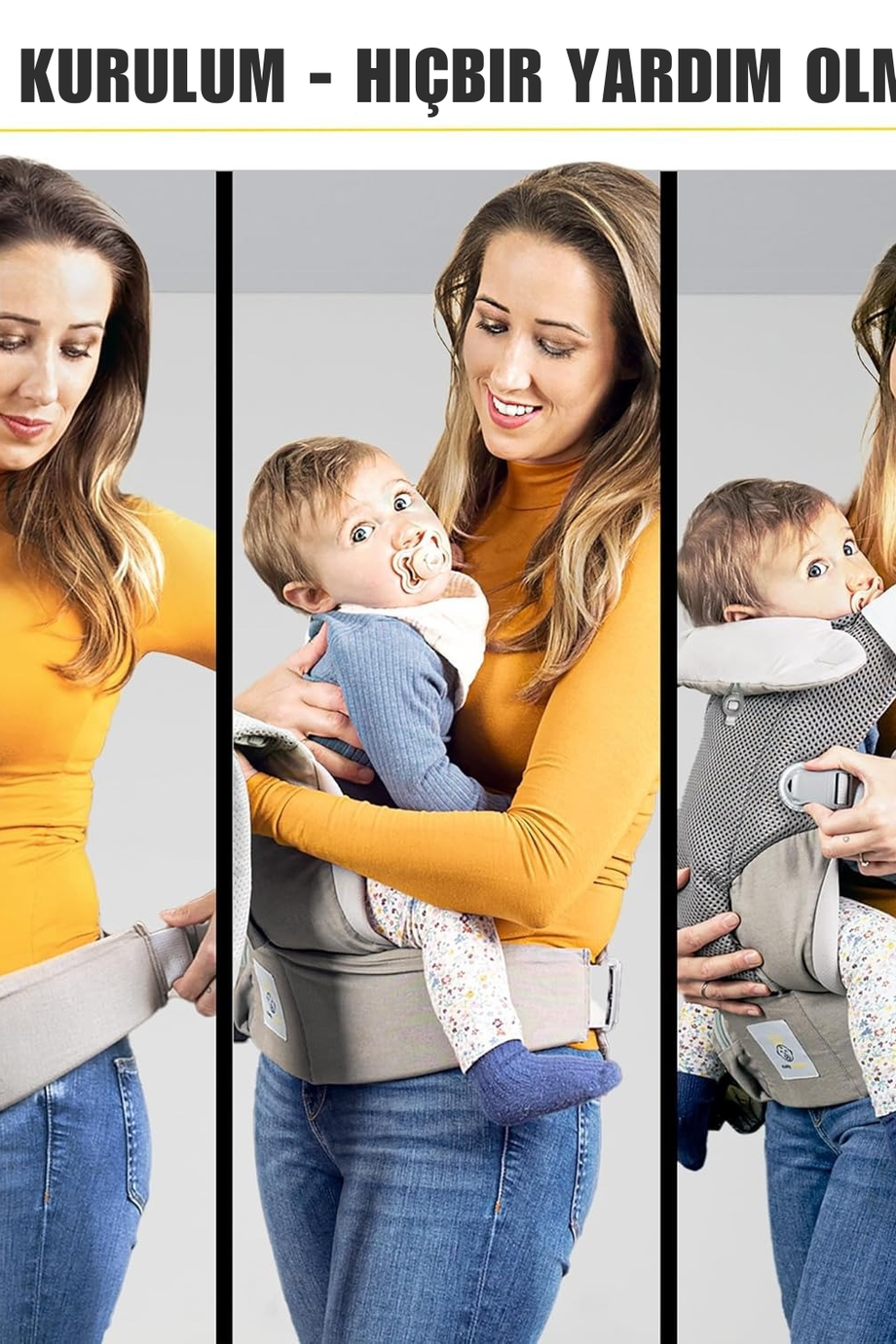 3'ü 1 Arada Ergonomik Bebek Taşıyıcı Nefes Alabilen 3D Soft Mesh, Yenidoğan İçin