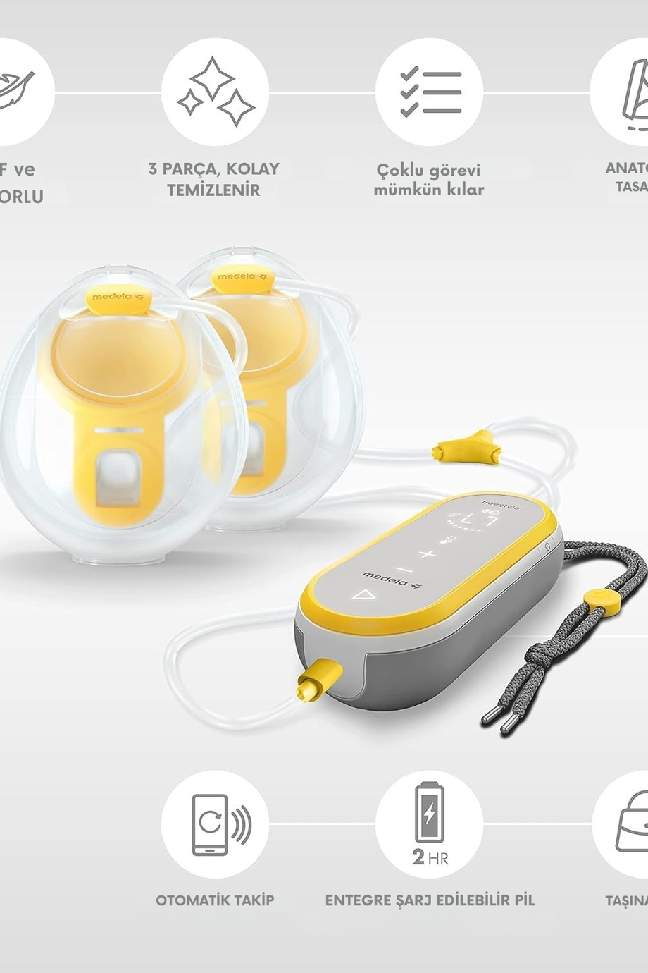 Freestyle Hands-Free Çift Elektrikli Göğüs Pompası Taşınabilir ve Sessiz Tasarım