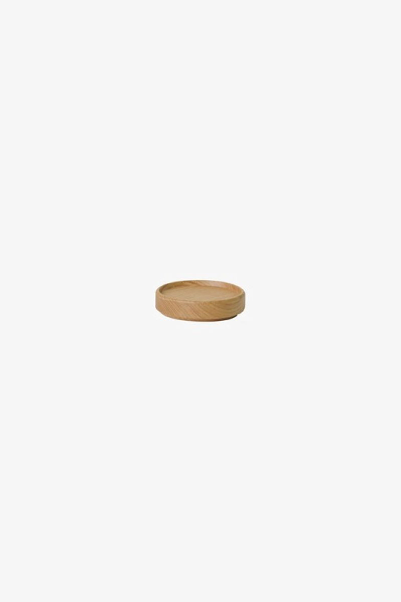 Japon Tasarımı Kül Rengi Ahşap Tepsi/Kapak 8.5 cm Çaplı