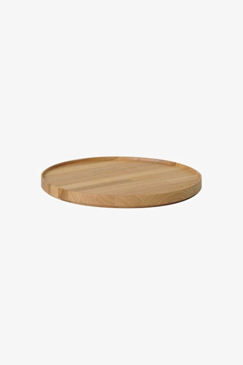 Japon Tasarımı Kül Rengi Ahşap Tepsi/Kapak 25.5 cm Çaplı