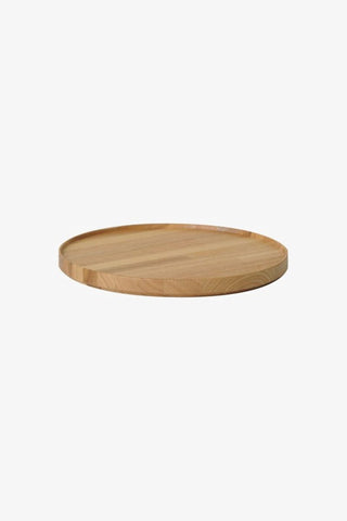 Japon Tasarımı Kül Rengi Ahşap Tepsi/Kapak 25.5 cm Çaplı
