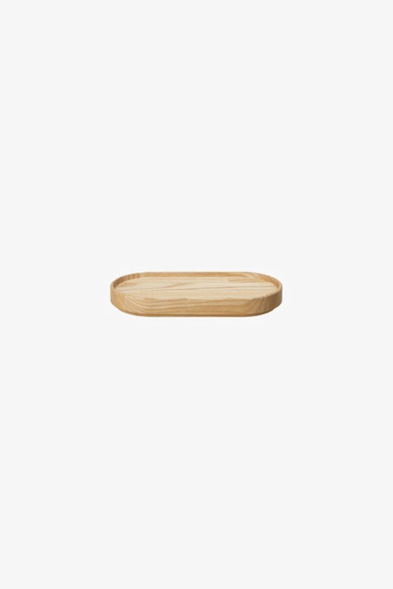 Japon Tasarımı Kül Rengi Ahşap Tepsi/Kapak İkili 9.5 cm Uyumlu