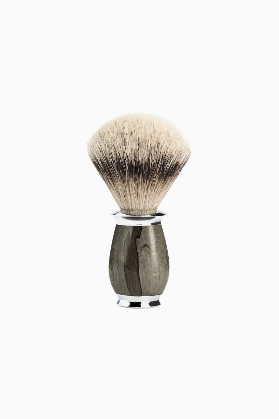 PURIST Tıraş Fırçası, Gümüş Uçlu Porsuk Kılı, Burl Kayın Saplı ve El Yapımı