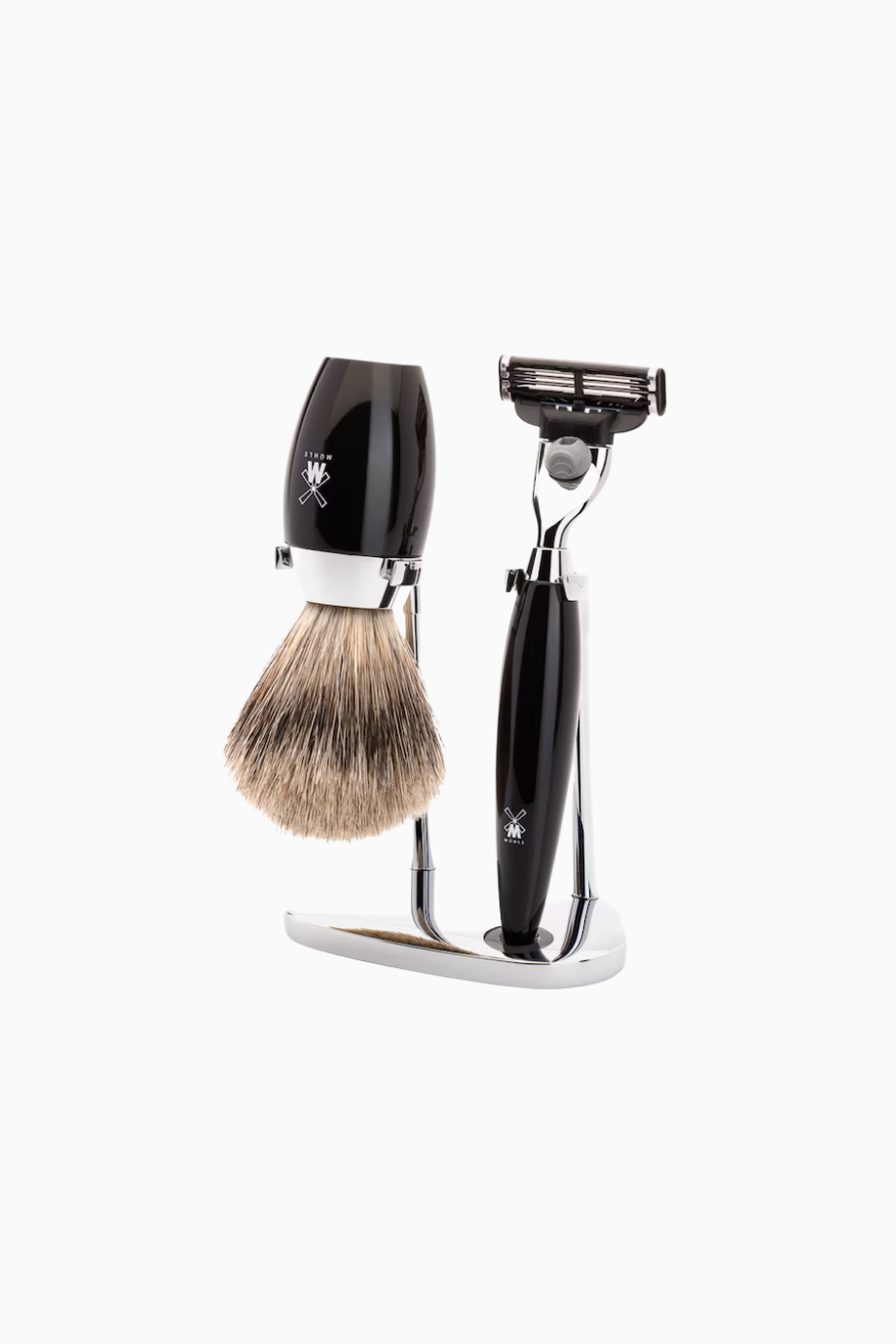 Kosmo Siyah 3 Parçalı İnce Porsuk Kılı Tıraş Seti, Gillette® Mach3® Uyumlu