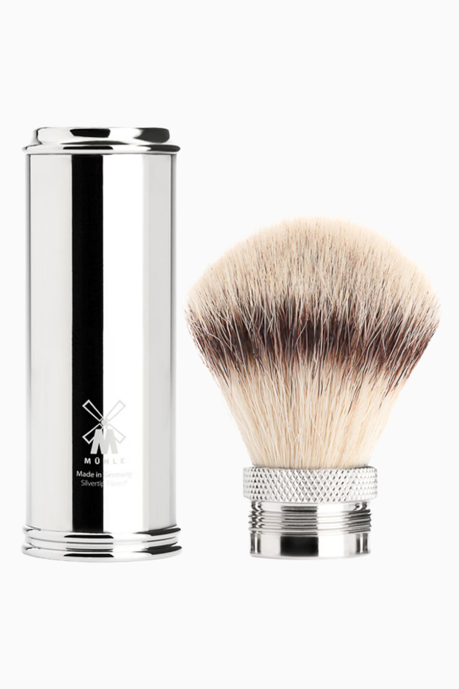 TRAVEL Silvertip Elyaflı Tıraş Fırçası, Nikel Kaplama Lüks Seyahat Modeli