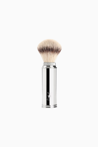 TRAVEL Silvertip Elyaflı Tıraş Fırçası, Nikel Kaplama Lüks Seyahat Modeli