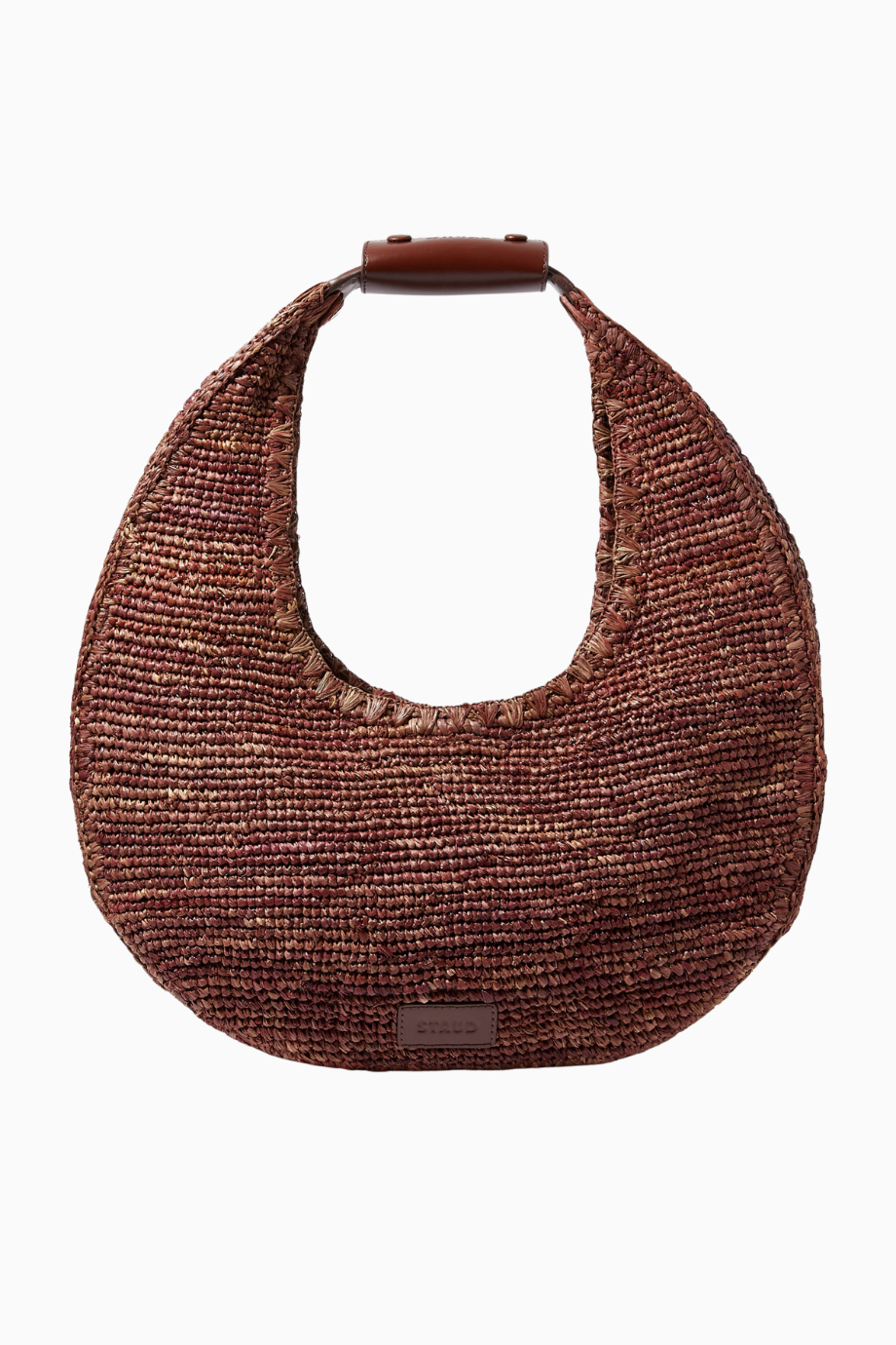 Large Raffia Moon Tote Çanta, Doğal Raffia, Geniş Tasarım
