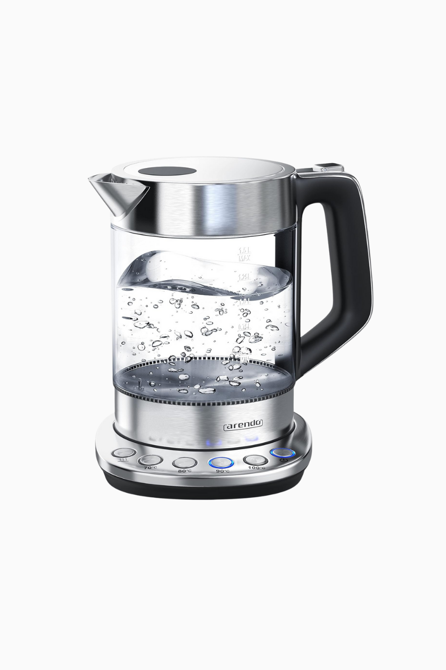 Cam Su Isıtıcı 2200W, 1,5 Litre Kapasiteli, 4 Sıcaklık Ayarı, Borosilikat Cam