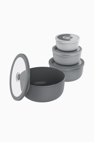 4’lü Kapaklı Kase Seti, 0,35–2 L Plastik Salata ve Karıştırma Kaseleri