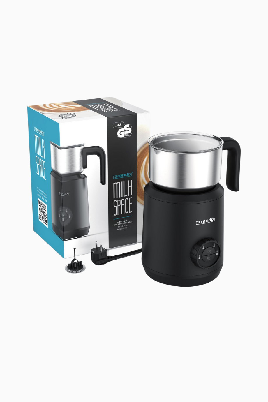 Elektrikli İndüksiyonlu Süt Köpürtücü 400ml, Sıcak ve Soğuk Köpürtme, 4 Fonksiyon