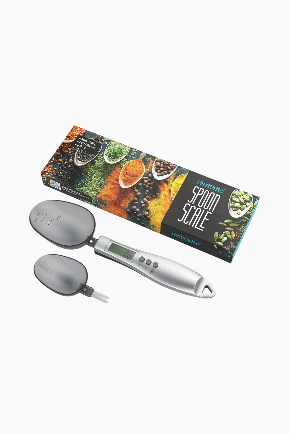 Dijital Kaşık Terazisi, 1 g’dan 300 g’a Hassas Ölçüm, 0,1 g Adım, LCD Ekranlı