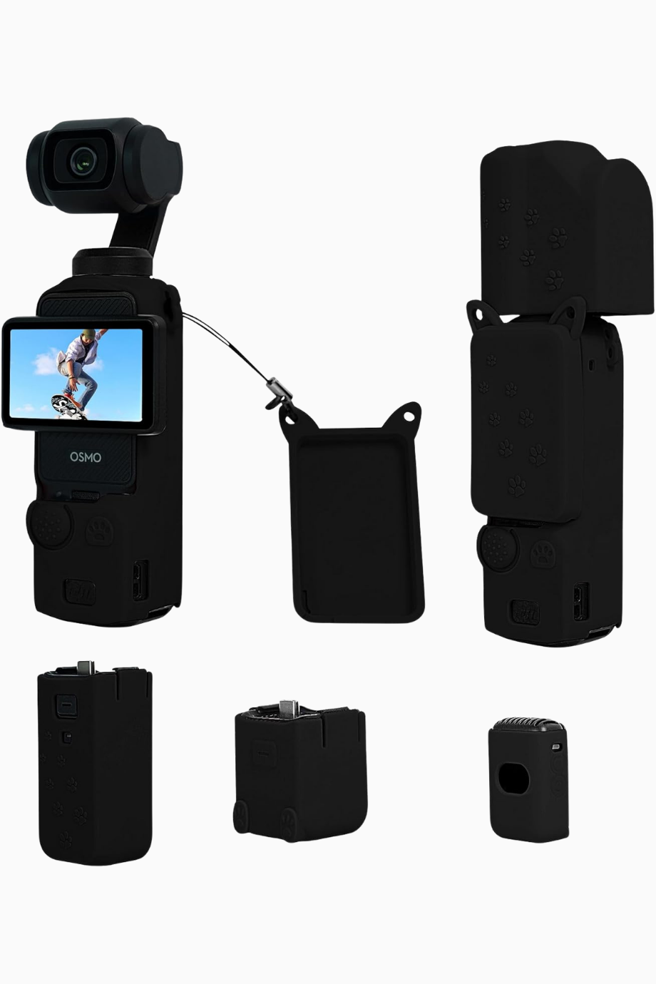 Pocket 3 Creator Combo Silikon Kılıf, Kamera, Ekran, Mikrofon, Pil ve Objektif İçin 360° Koruma