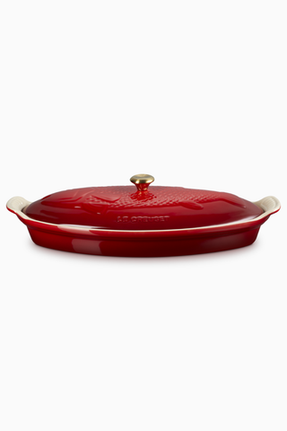 Kapaklı Seramik Balık Pişirme Kabı, 34 cm
