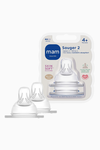 Yavaş Akışlı SkinSoft Silikon Biberon Emziği No:2 2'li Paket