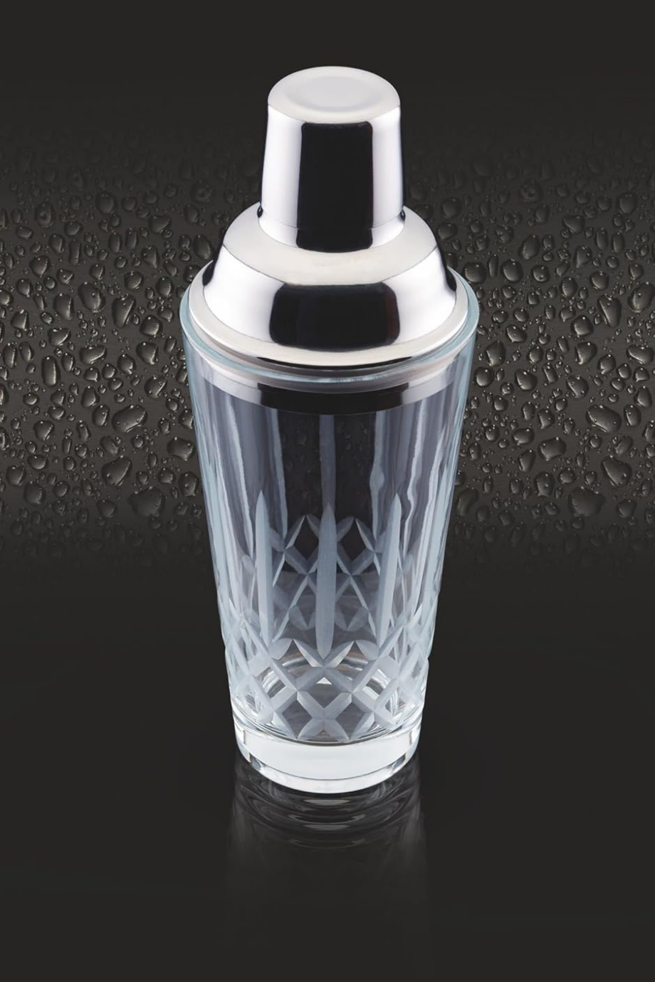 Paslanmaz Çelik Kapaklı Cam Kokteyl Çalkalayıcı, 350 ml