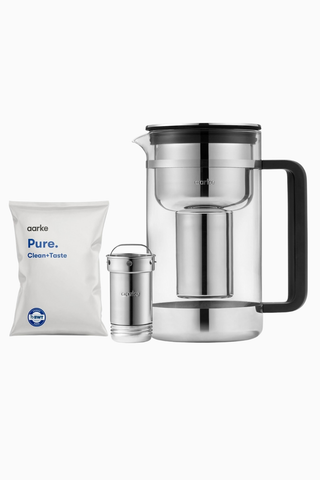 Purifier Large Cam ve Paslanmaz Çelik Su Filtre Sürahisi, 1,7 L