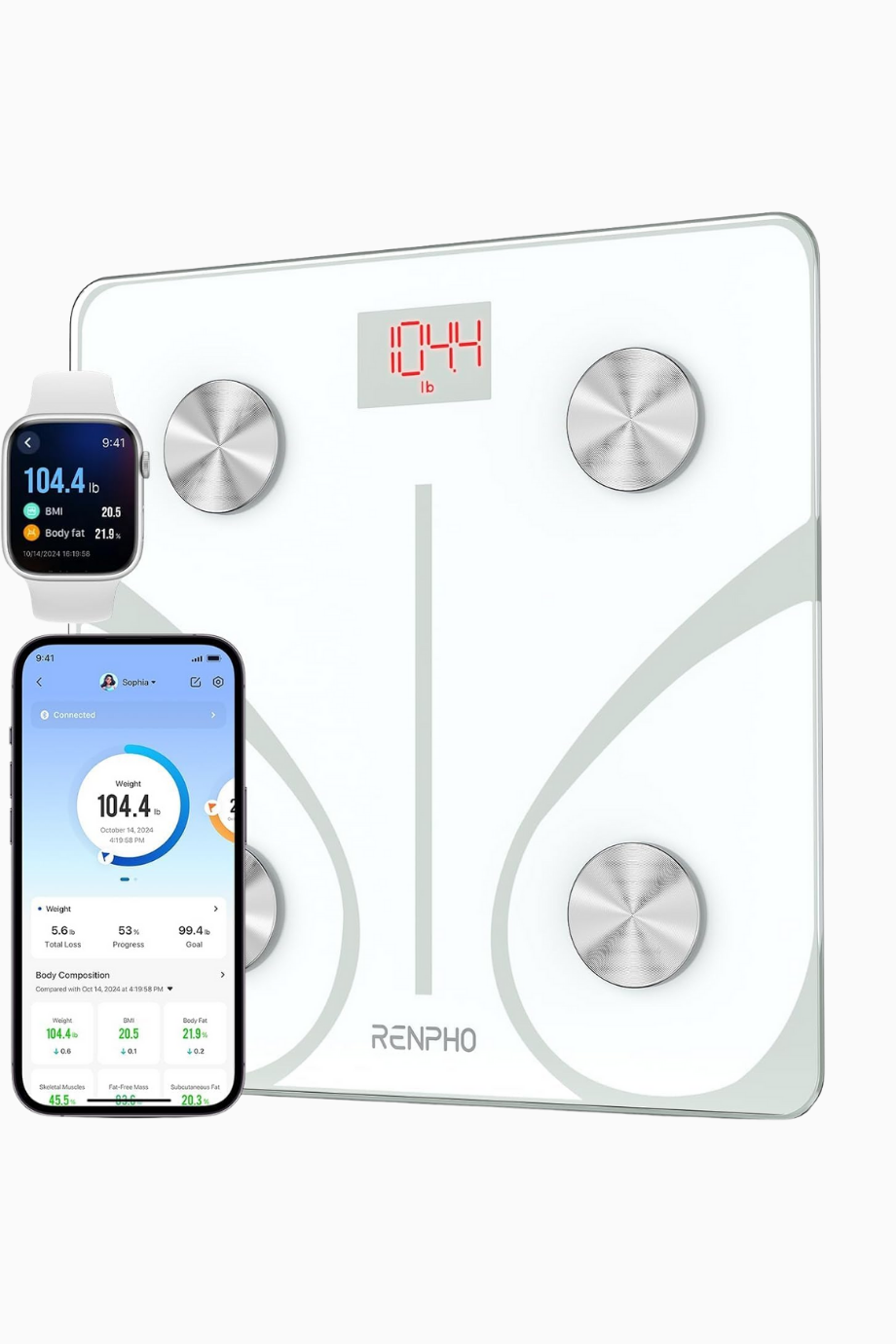 Bluetooth Vücut Yağ Tartısı, 13 Ölçüm Fonksiyonlu Dijital Akıllı Terazi