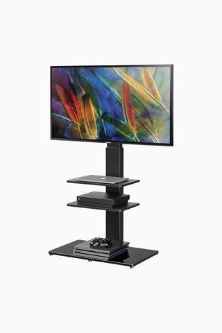 Döner Zemin TV Sehpası, 3 Katlı Raflı, 32-65 inç LCD LED TV'ler için, Maksimum VESA 600x400 mm