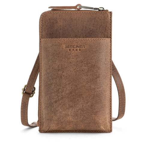 Kim Deri Cep Telefonu Çantası, Küçük Crossbody, Unisex, Cüzdanlı