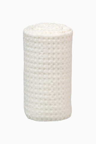 Krem Waffle Dokulu %100 Pamuk Bebek Battaniyesi 100x80 cm