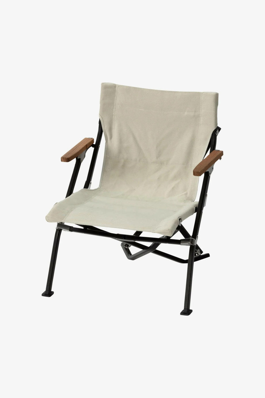Luxury Low Beach Chair, Katlanabilir Kamp Sandalyesi, Ahşap Kollu, Düşük Sırtlı