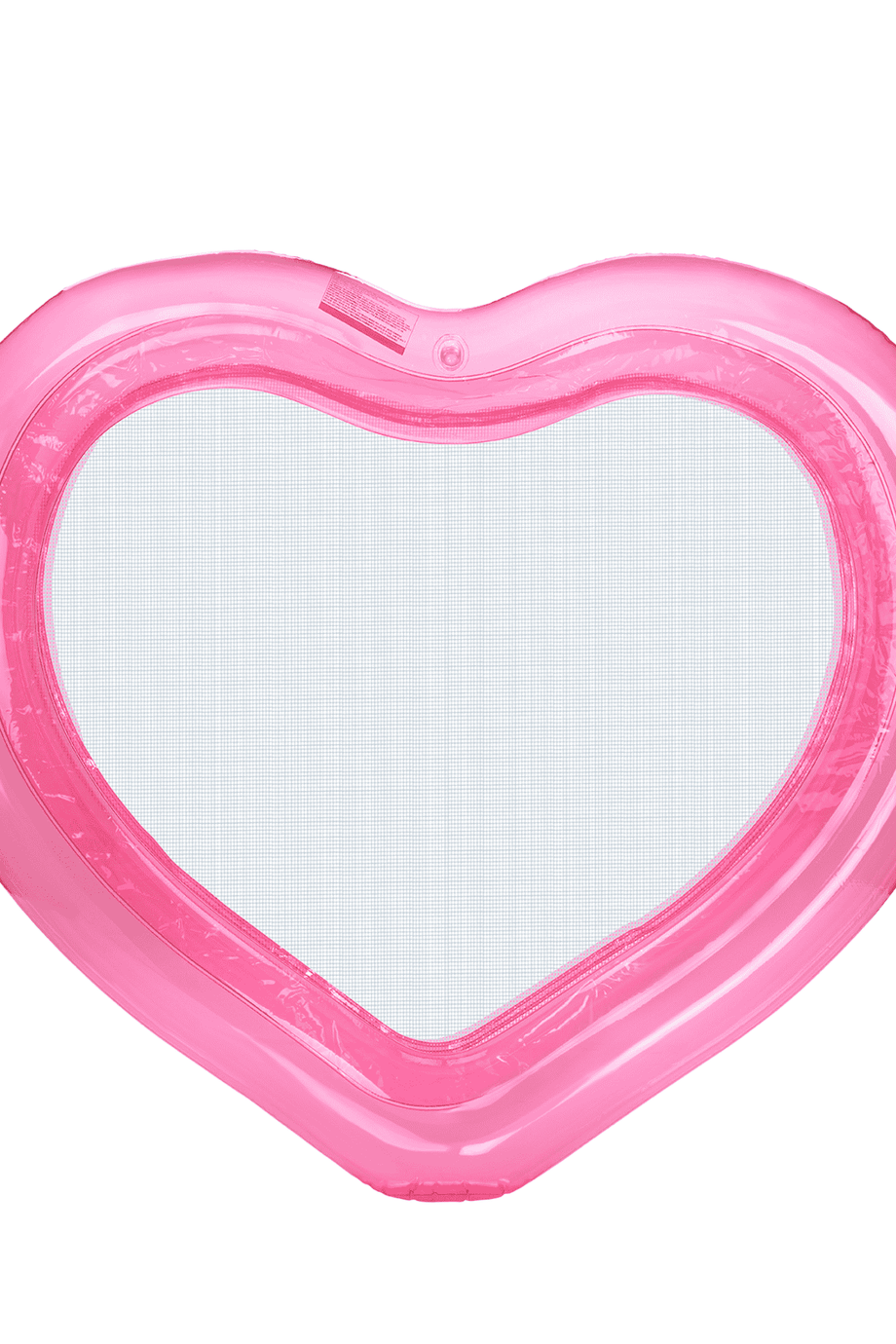 Mesh Heart Şezlong, 2 Kişilik 70” Şeffaf Pembe Şişme File Havuz Şezlongu, Yüzen Kalp Tasarım