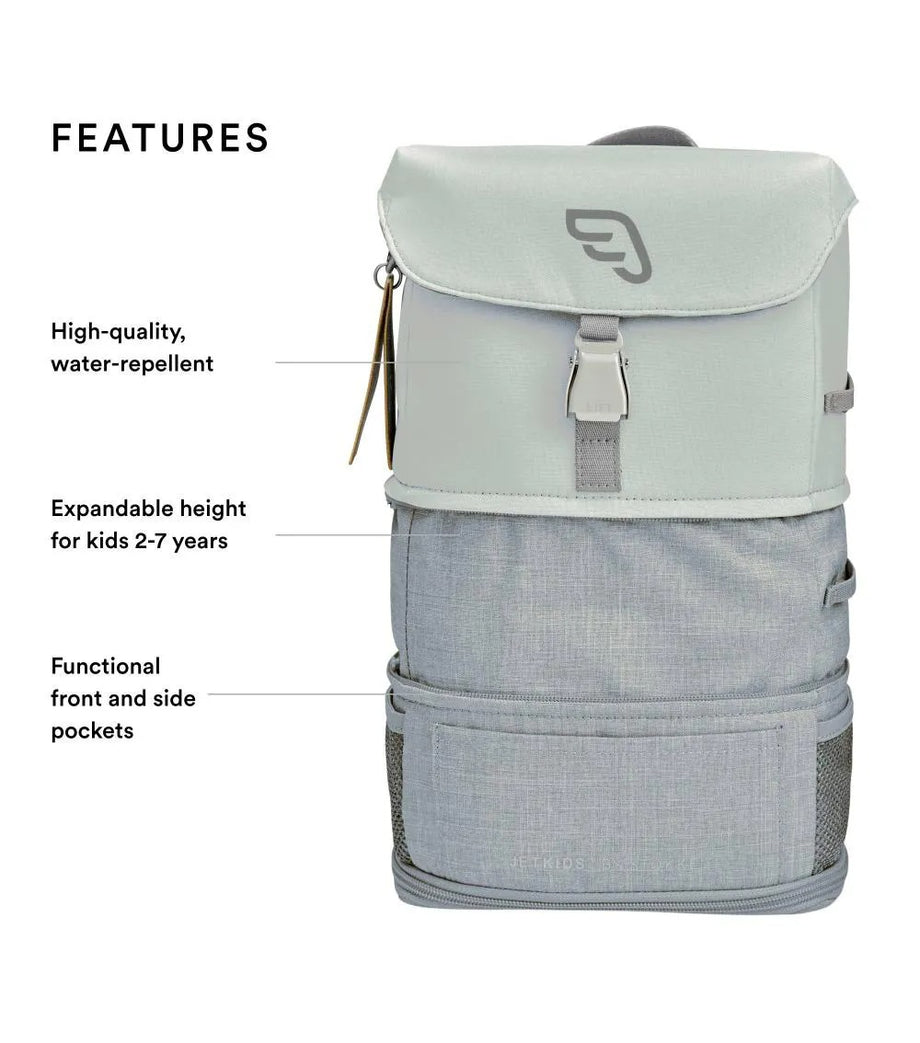 JetKids Crew Backpack Green Aurora Yataklı, Geniş Hacimli Çocuk Sırt Çantası