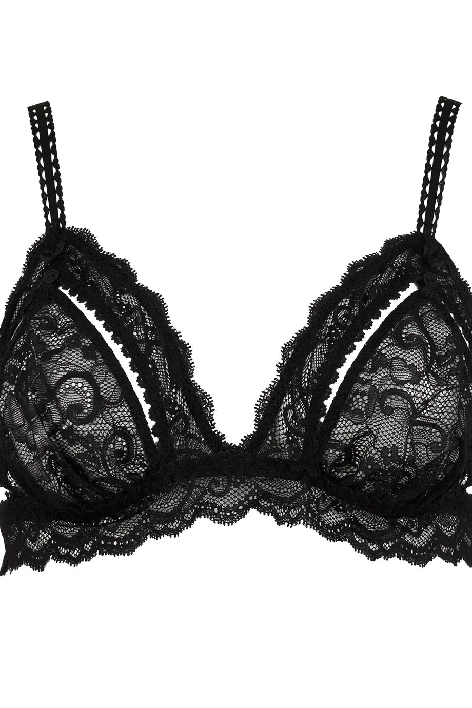 Boîte à Désir Dantel Üçgen Sütyen, Açılır Kapanır Kup Detaylı ve Ayarlanabilir Askılı