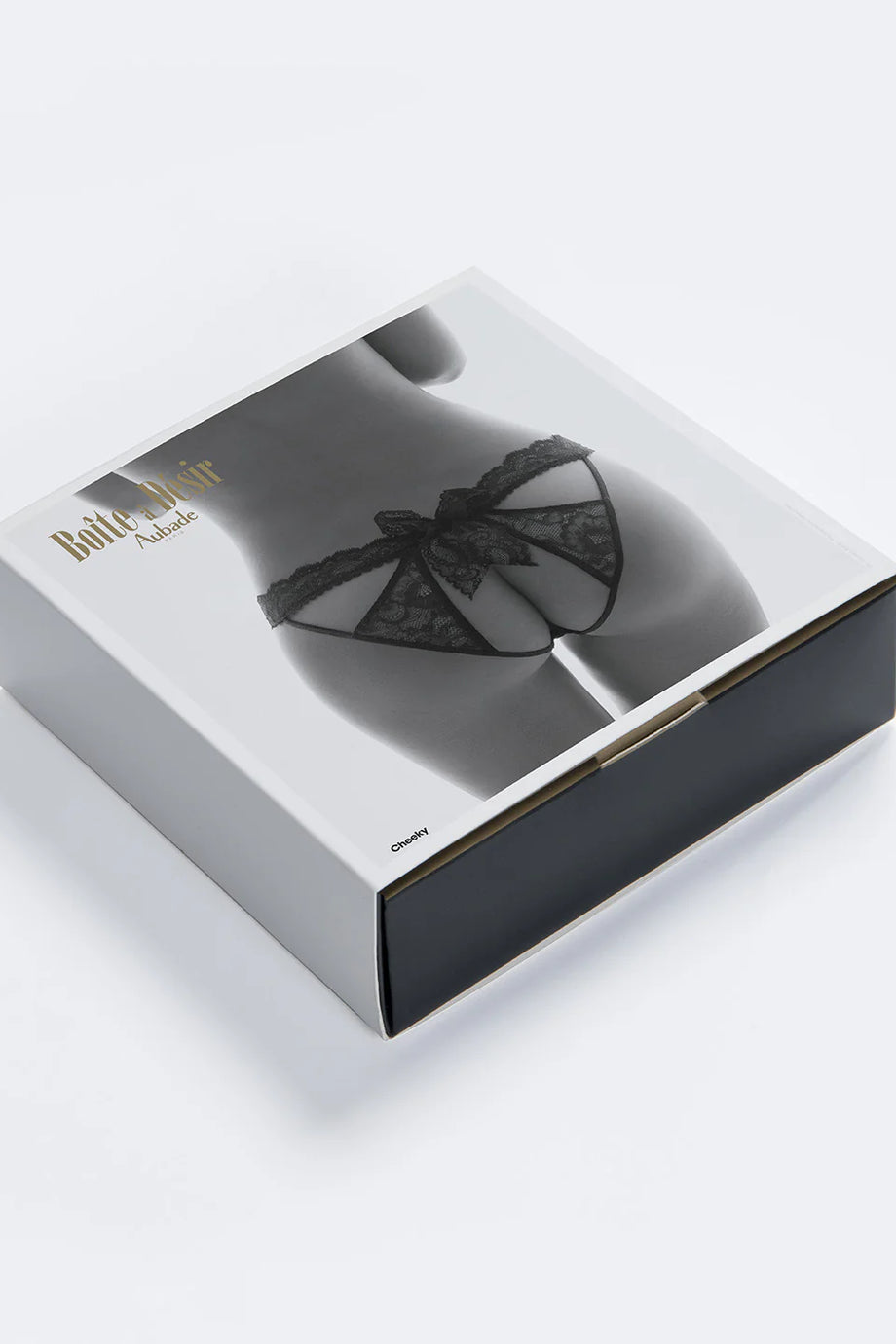 Boîte à Désir Siyah Dantel Cheeky Slip, Ayarlanabilir Bağcık Detaylı Tasarım