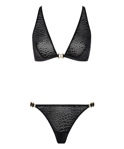 Boîte à Désir Triangel-BH ve String Seti Dantel Tüll Detaylı Şeffaf ve Şık Model