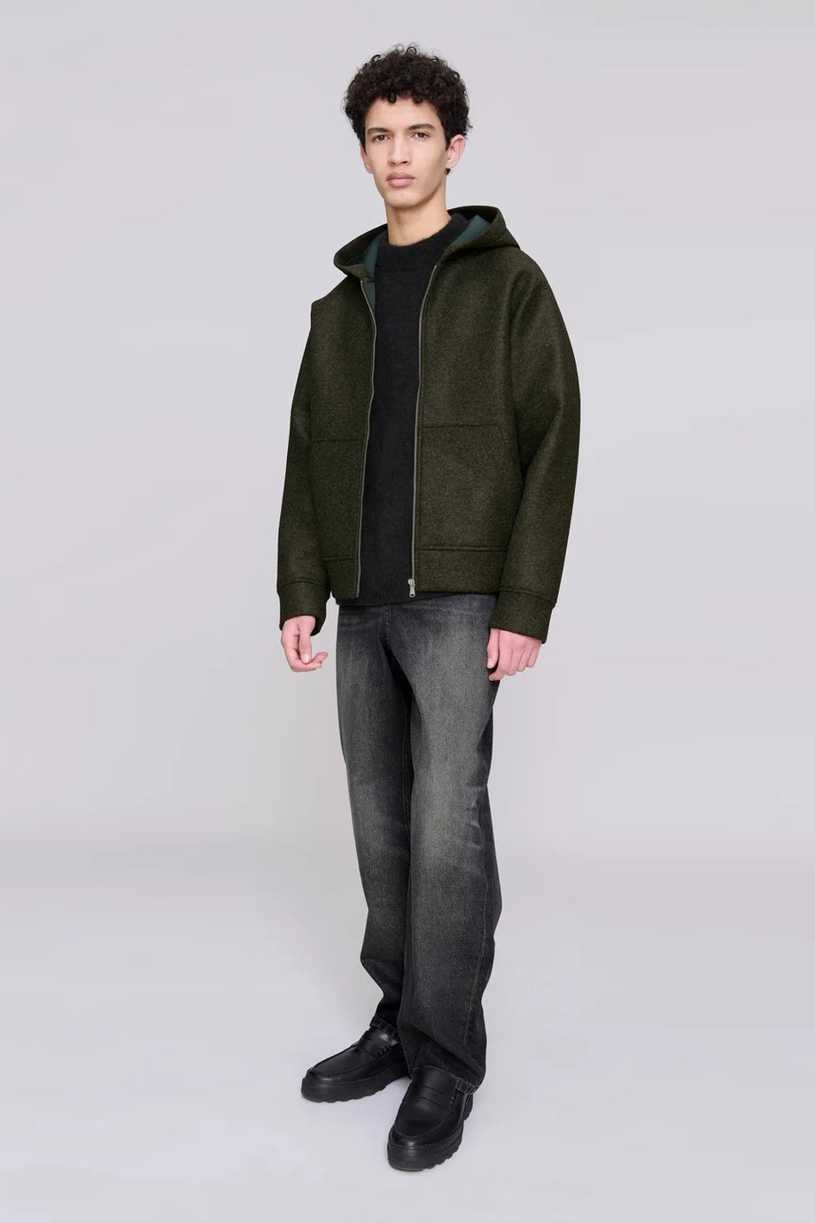 Alvin Unisex Koyu Yeşil Lüks Neopren Kapüşonlu