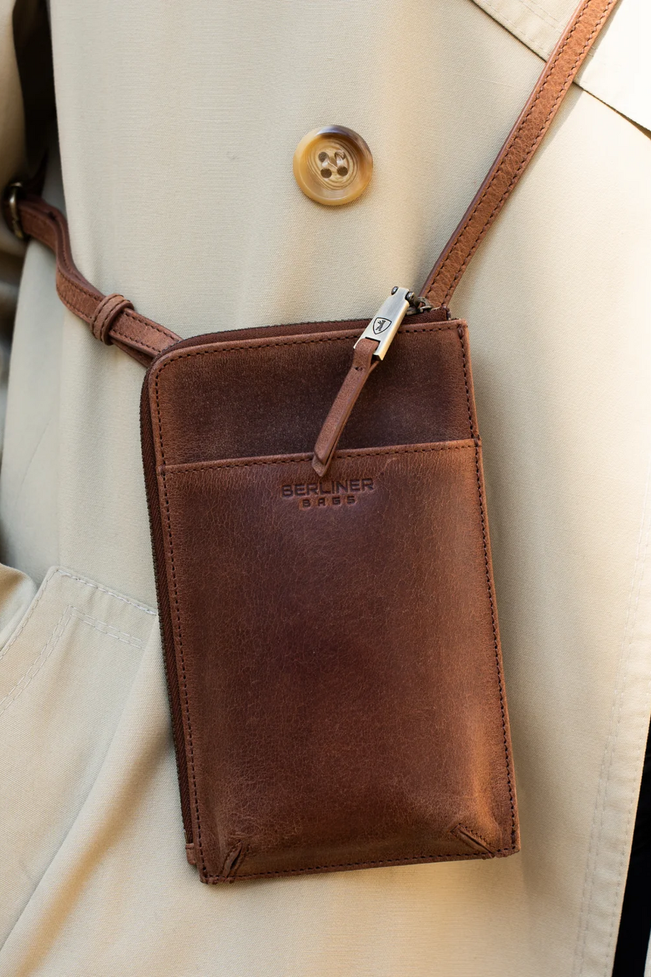 Kim Deri Cep Telefonu Çantası, Küçük Crossbody, Unisex, Cüzdanlı